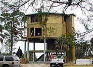 Extra tall pilings (stilts) were required for this two-story Gulf Coast of Florida hurricane homes.