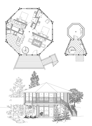 Enclosed Pedestal House Plan PL-0301 (1015 Sq. Ft.) 2 Bedrooms 1 Bathrooms